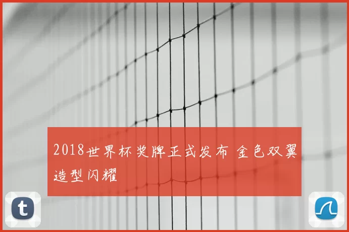 2018世界杯奖牌正式发布 金色双翼造型闪耀